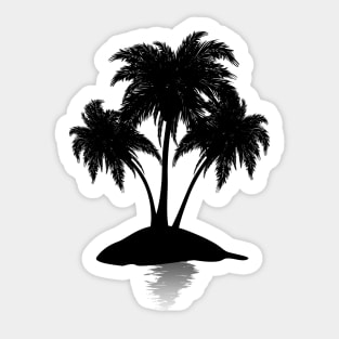 Small tropical island silhouette Sticker